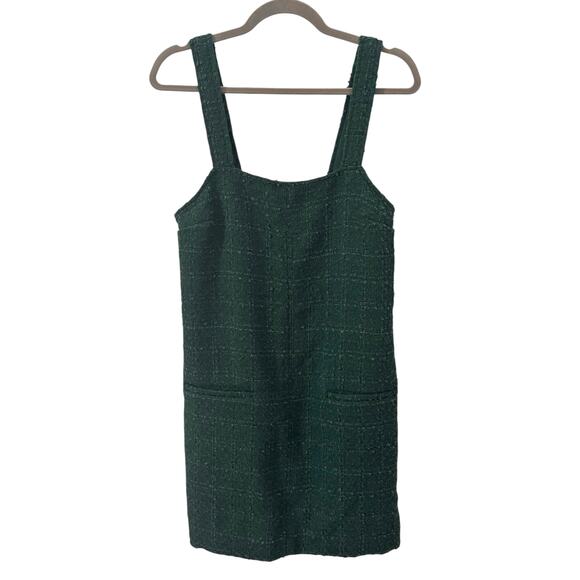 NWOT Abercrombie & Fitch Tweed Shift Mini Dress Green Size Small Tall ST - Picture 3 of 7